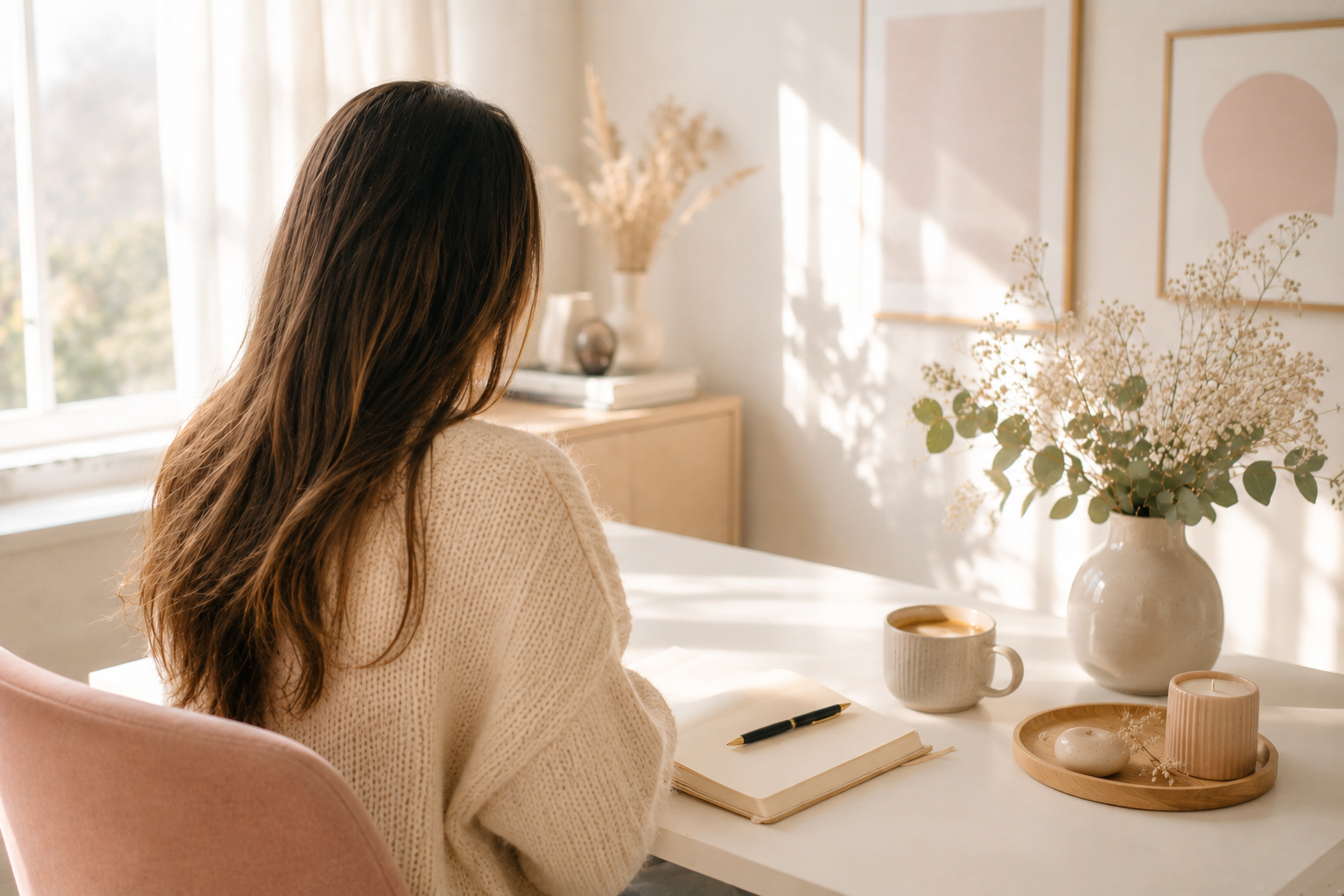 Pourquoi consulter un psy - Carnet et fleurs séchées
